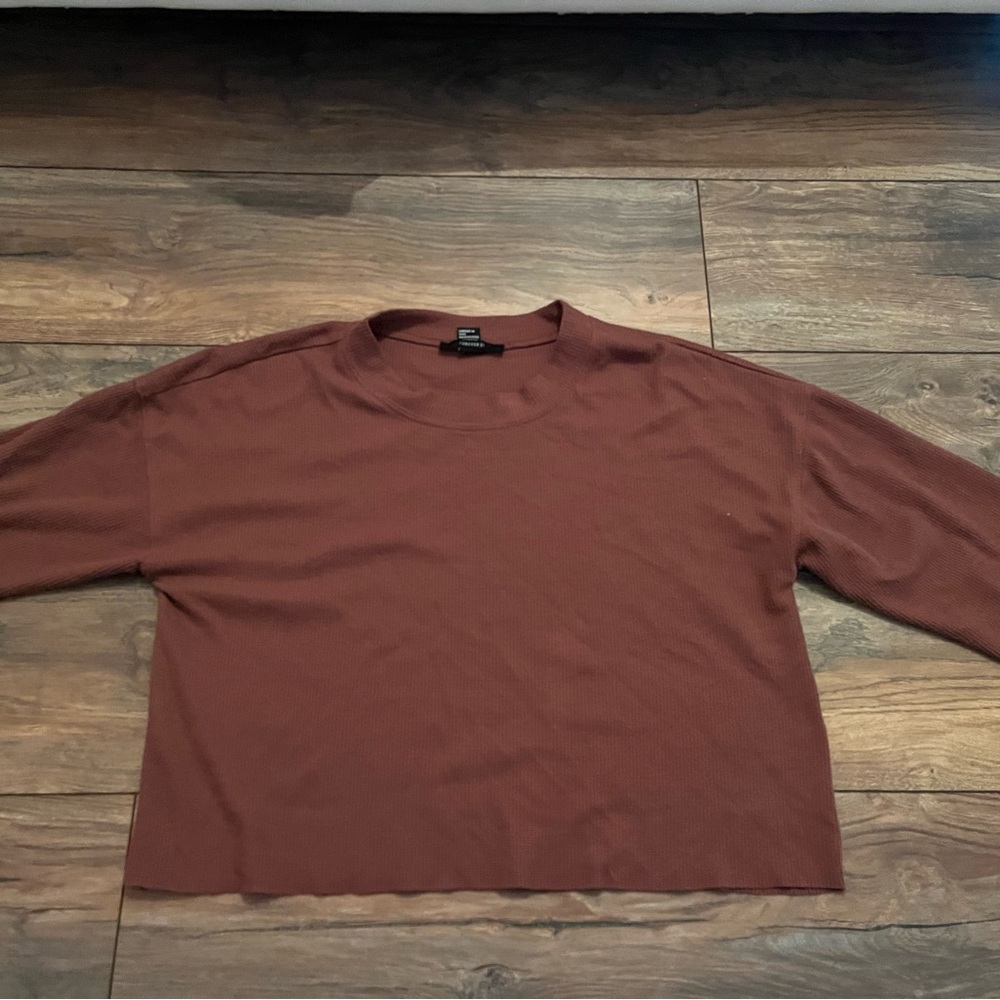 Brown cropped Forever 21 top
